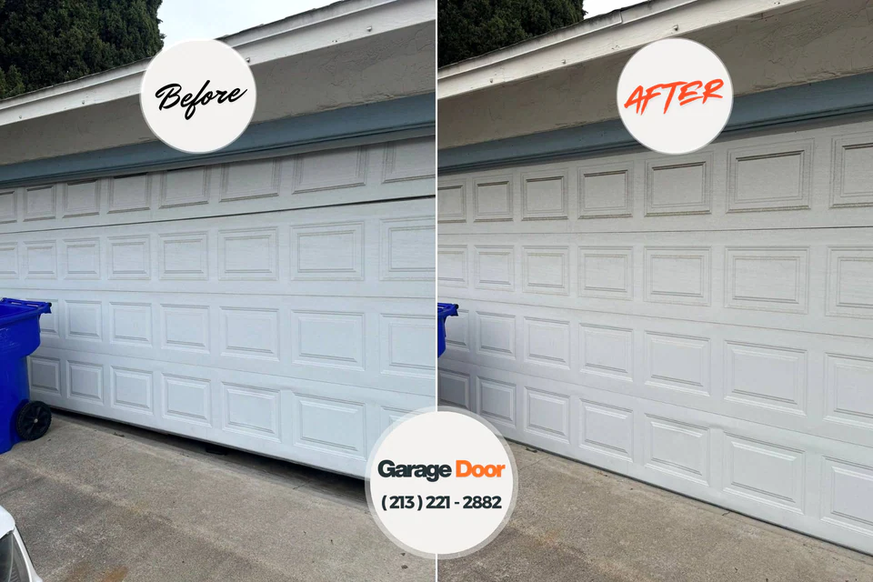 Before and after: garage door repair Calumet, PA